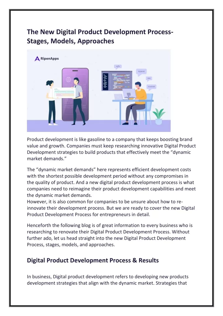 the new digital product development process