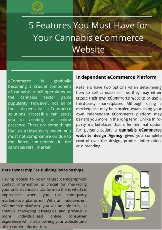 5 Features You Must Have for Your Cannabis eCommerce Website