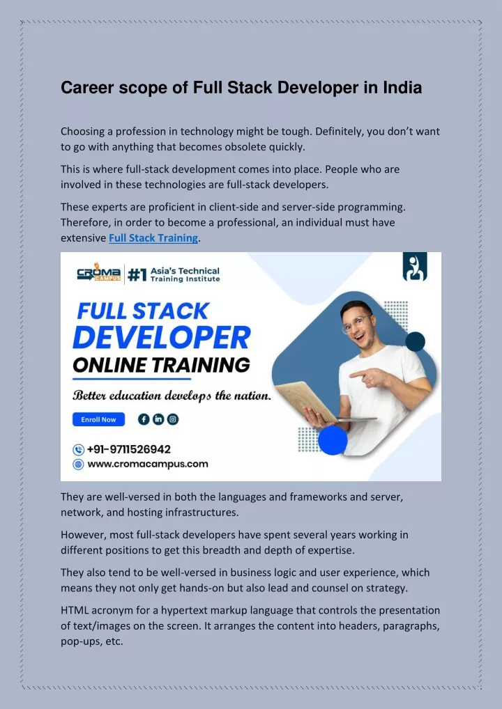 career scope of full stack developer in india