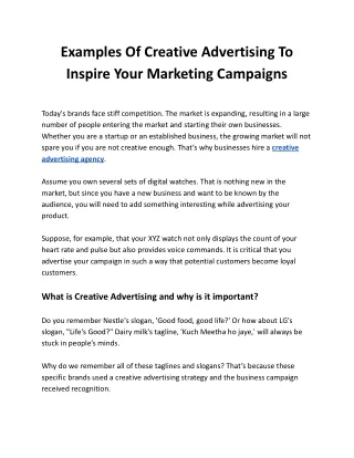 Examples Of Creative Advertising To Inspire Your Marketing Campaigns