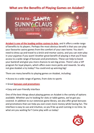 What are the Benefits of Playing Games on Asiabet