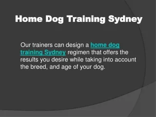 Home Dog Training Sydney