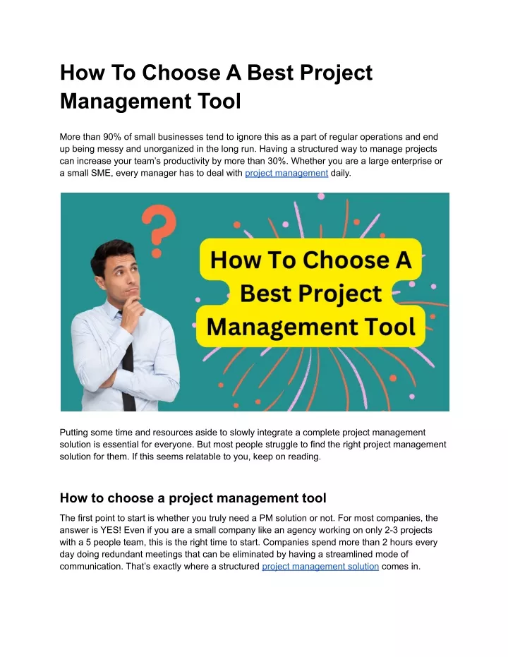 how to choose a best project management tool