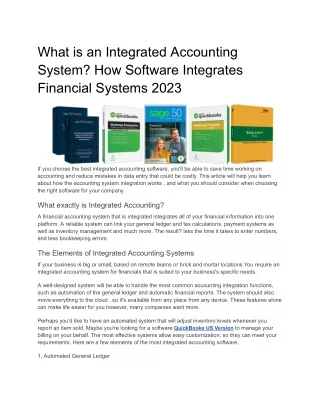 What is an Integrated Accounting System