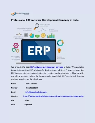 Professional ERP software Development Company in India