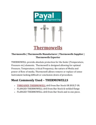 Thermowells payal