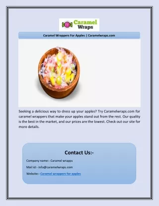 caramel wrappers for apples caramelwraps com