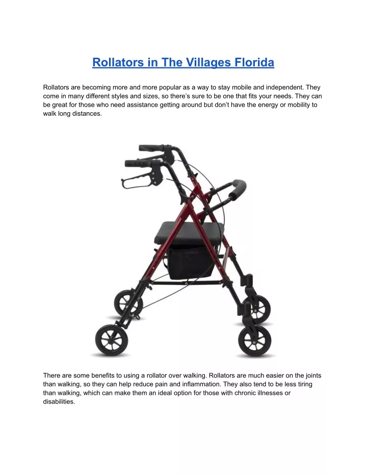 rollators in the villages florida
