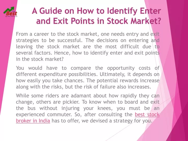 from a career to the stock market one needs entry