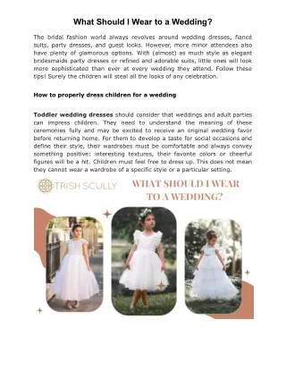what should i wear to a wedding