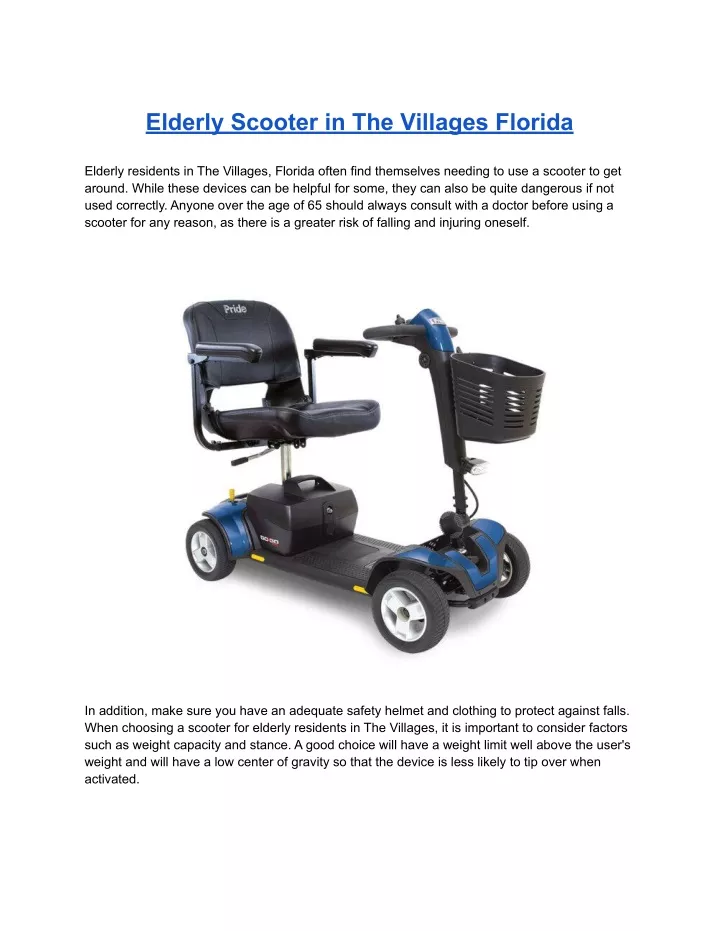 elderly scooter in the villages florida