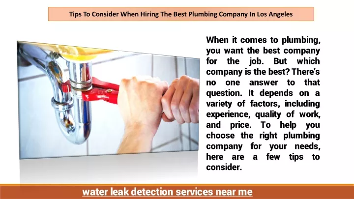 tips to consider when hiring the best plumbing