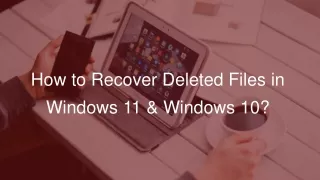 How to recover permanently deleted files in window 10 & 11