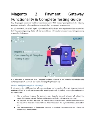 magento functionality complete testing guide