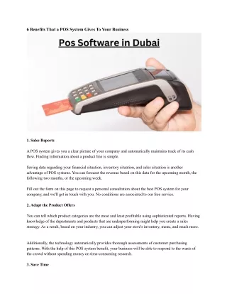 6 benefits that a pos system gives to your