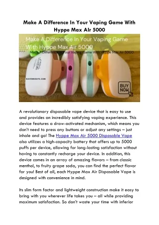 make a difference in your vaping game with hyppe