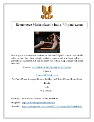 Ecommerce Marketplace in India | Ulipindia.com