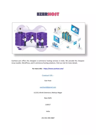 ezerhost com offers the cheapest e commerce