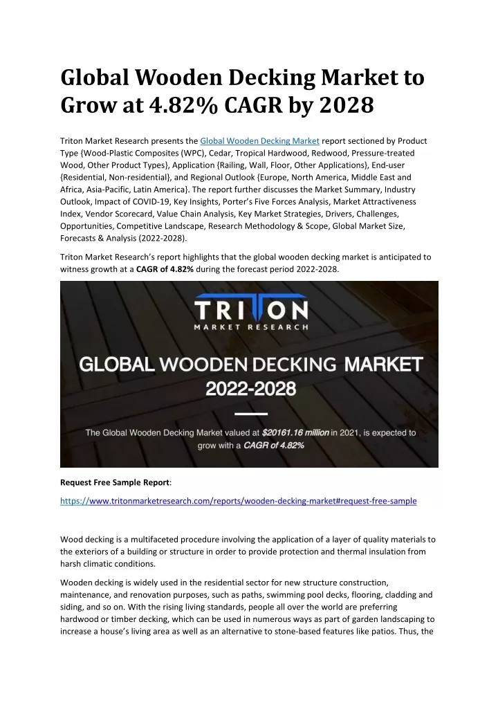 global wooden decking market to grow at 4 82 cagr