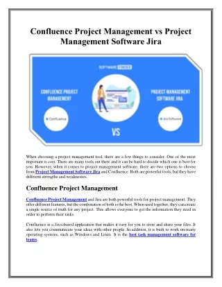 confluence project management vs project