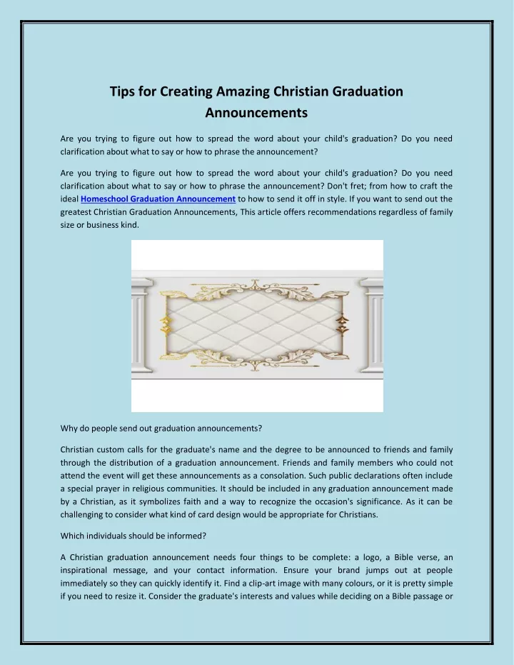 tips for creating amazing christian graduation