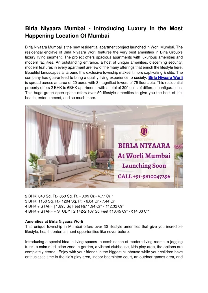 birla niyaara mumbai introducing luxury