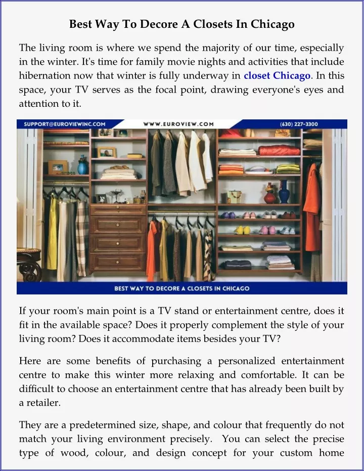 best way to decore a closets in chicago