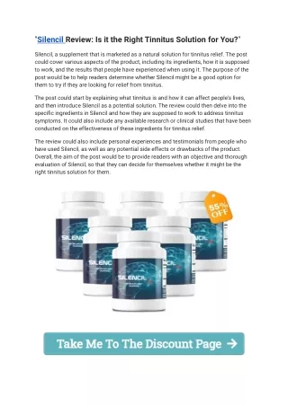 Silencil Review: Our Take on this Popular Tinnitus Supplement