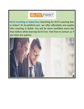 Ielts Coaching In Dubai Fees  Ae.ieltsfirst.com