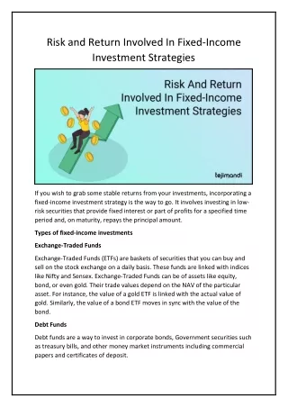 risk and return involved in fixed income
