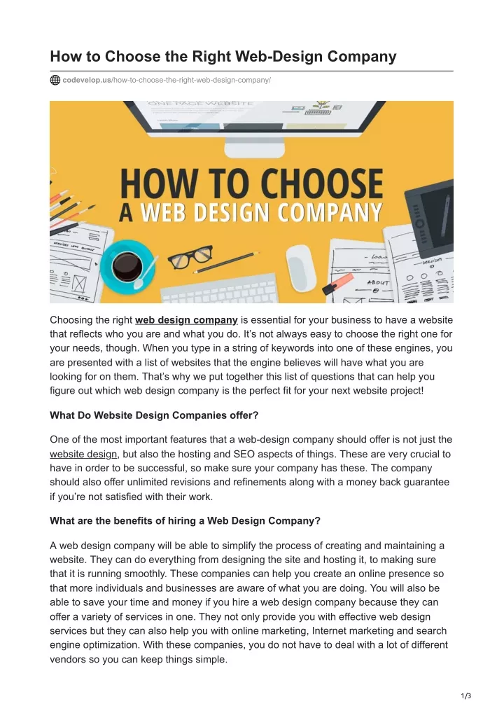 how to choose the right web design company