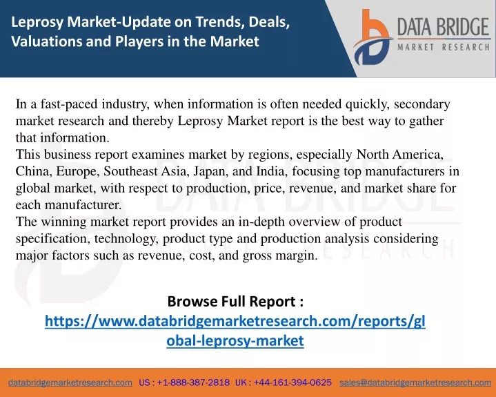 leprosy market update on trends deals valuations