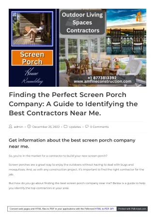 finding the perfect screen porch company a guide