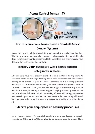 access control tomball tx