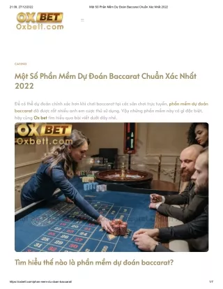 Một Số Phần Mềm Dự Đoán Baccarat Chuẩn Xác Nhất 2022