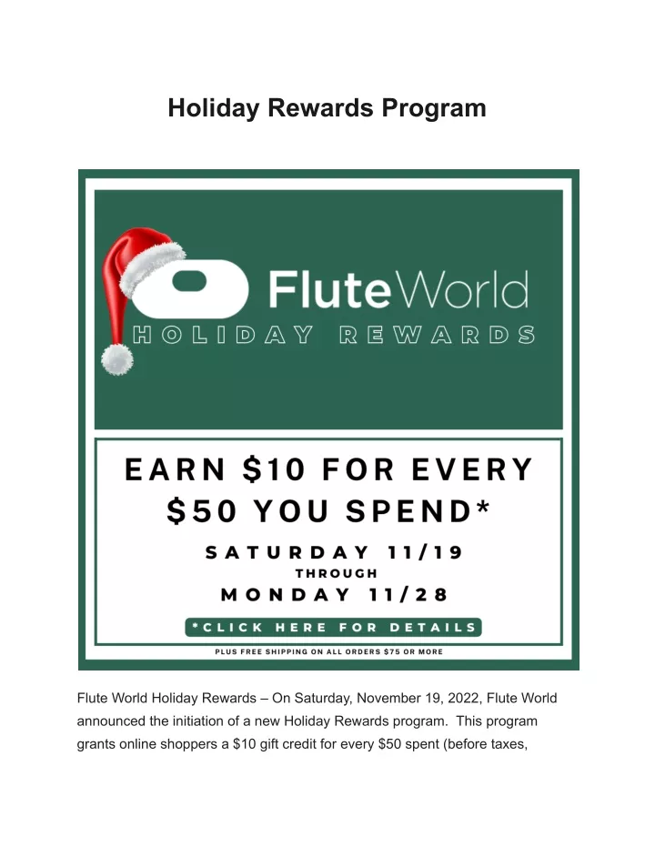 holiday rewards program