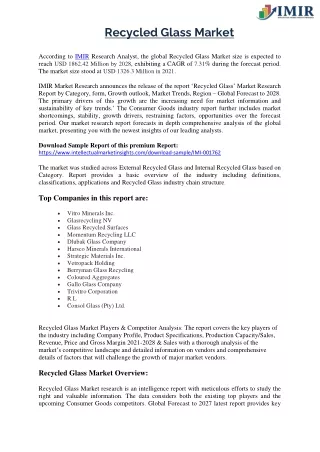 recycled glass market according to imir research