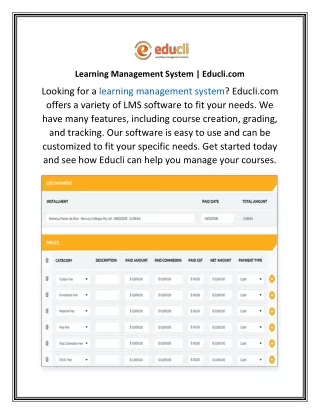 Learning Management System  Educli.com