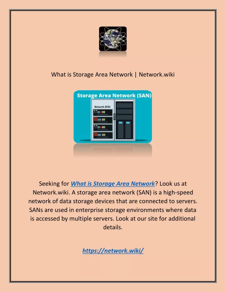 what is storage area network network wiki