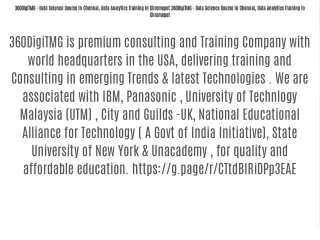 360digitmg data science course in chennai data