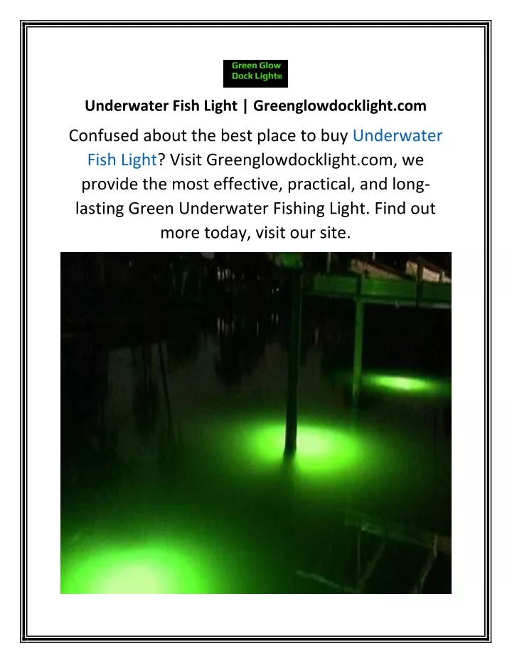 underwater fish light greenglowdocklight com