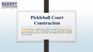 Pickleball Court Construction | Sportsurfaces.com