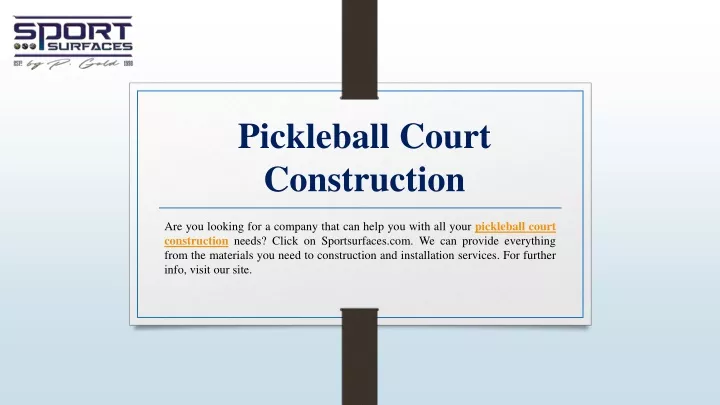pickleball court construction