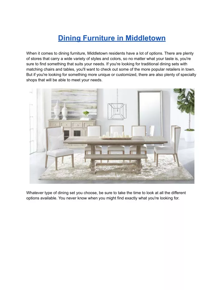 dining furniture in middletown