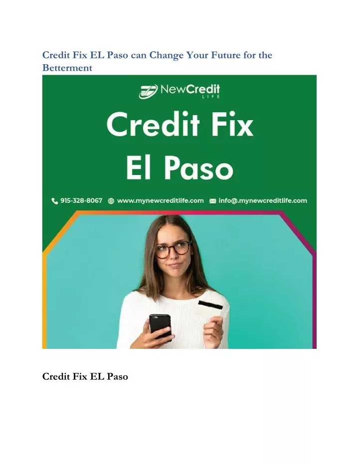 credit fix el paso can change your future