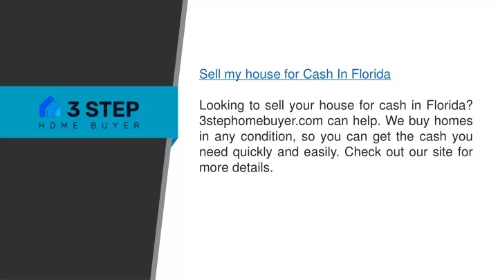 sell my house for cash in florida looking to sell