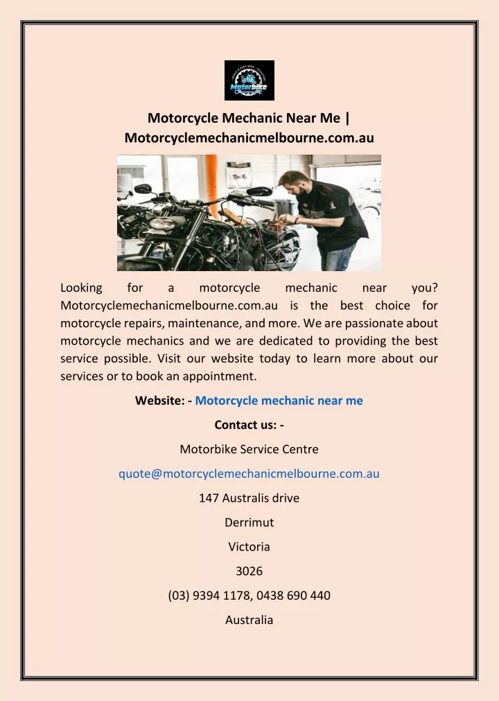 motorcycle mechanic near