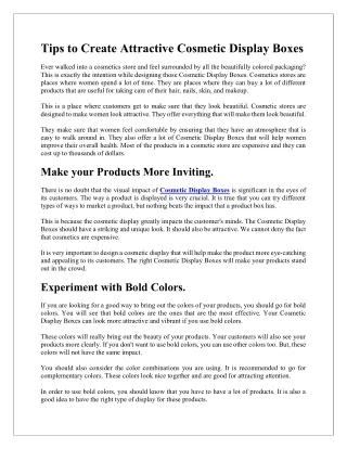 3 TIPS TO CREATE ATTRACTIVE COSMETIC DISPLAY BOXES