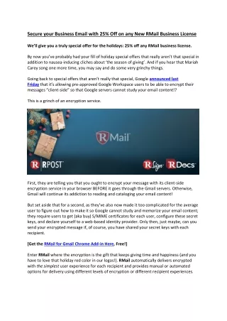 secure your business email with