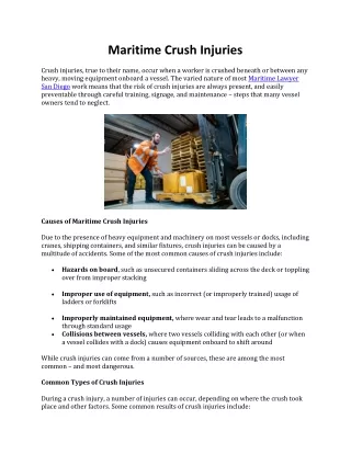 Maritime Crush Injuries